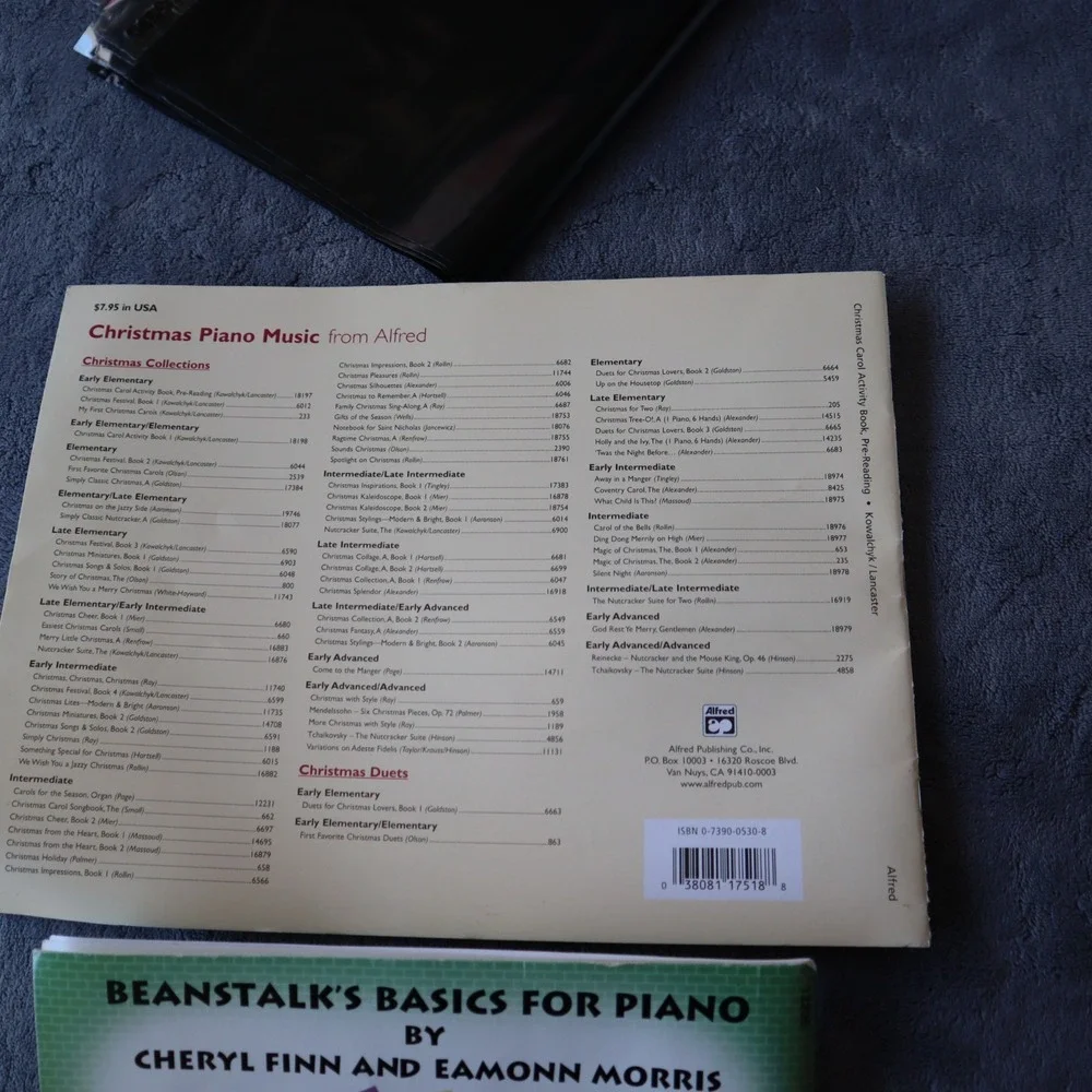 Christmas Carol Activity Book and Beanstalk's Basics for Piano